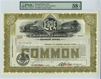 Erie Railroad Co. - Specimen Railway Stock Certificate